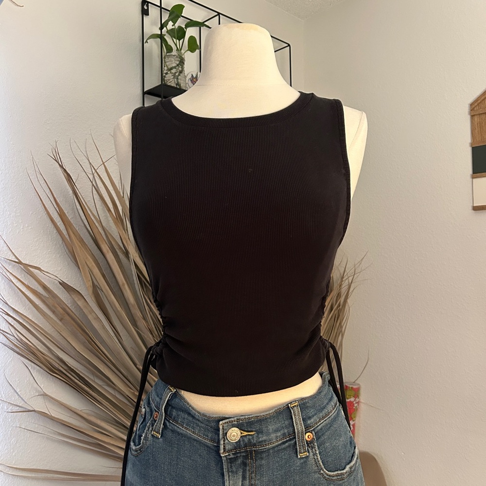Zara Black Ribbed Tank Top